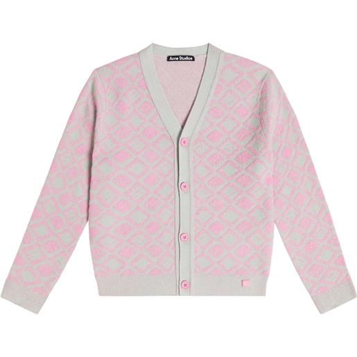 Acne Studios Kids cardigan in jacquard di lana e cotone