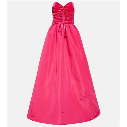 Monique Lhuillier abito lungo in seta senza spalline