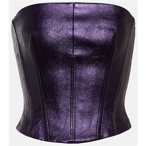 Stouls bustier rosalia in pelle metallizzata