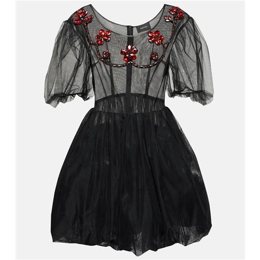 Simone Rocha miniabito in tulle con decorazione