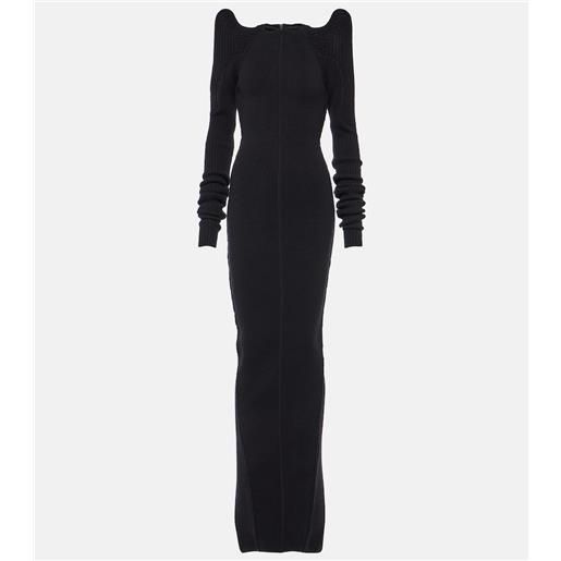 Rick Owens abito lungo in cashmere e lana