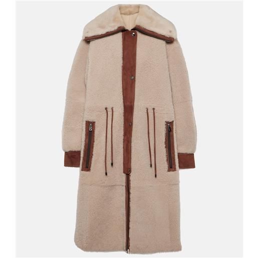 Bogner cappotto gritt in shearling con suede
