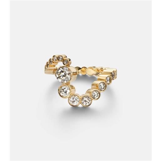 Sophie Bille Brahe anello grand ensemble ocean in oro 18kt con diamanti