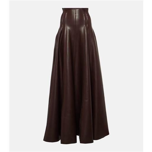 Norma Kamali gonna lunga grace in similpelle a pieghe