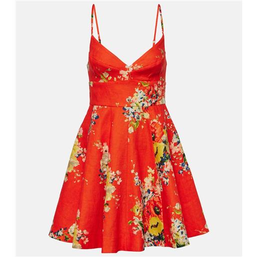 Zimmermann miniabito alight in lino con stampa
