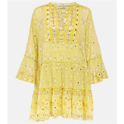 Juliet Dunn miniabito in cotone sangallo