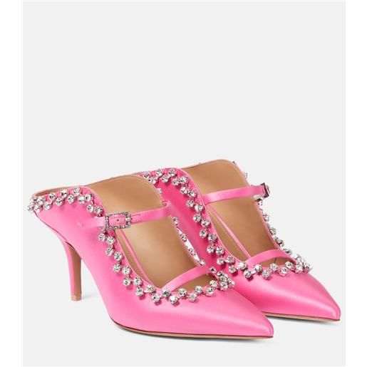 Malone Souliers mules gala in raso con cristalli