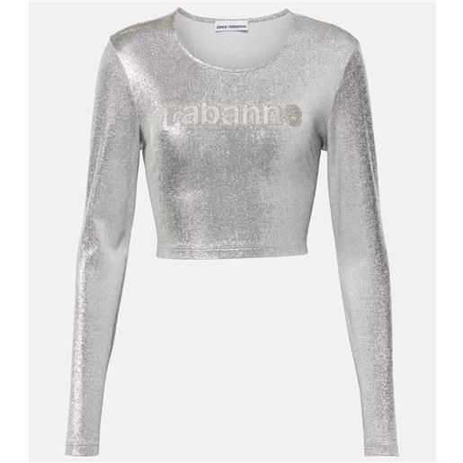 Rabanne top cropped in lamã©