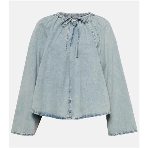 Frame blusa in misto cotone e lino