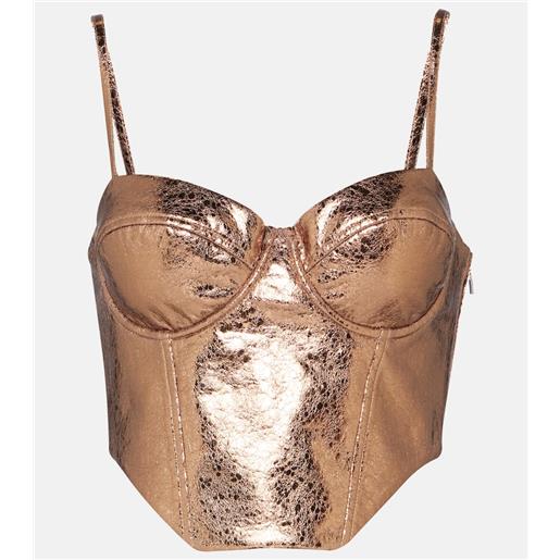 Rotate bustier in similpelle metallizzata
