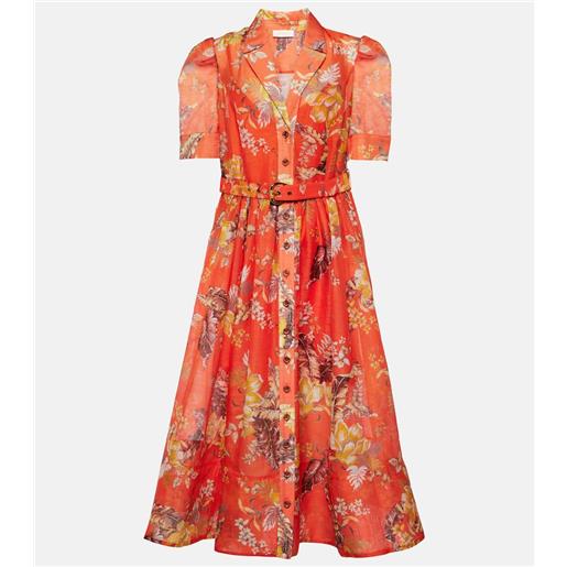 Zimmermann abito chemisier matchmaker in lino e seta