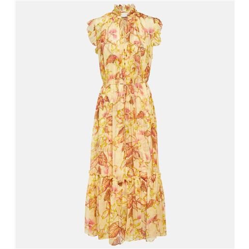 Zimmermann abito midi matchmaker in georgette