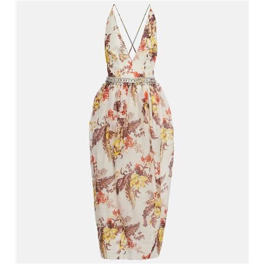 Zimmermann abito midi matchmaker con stampa
