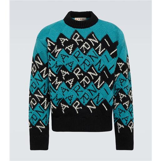 Marni pullover in lana vergine con intarsio