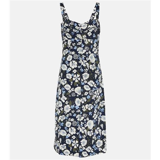 Veronica Beard abito midi colleen in misto lino