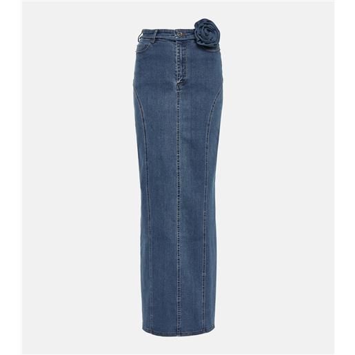 Rotate gonna lunga in denim con applicazioni