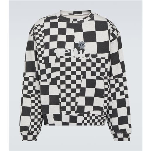 ERL felpa in jersey di cotone a quadri