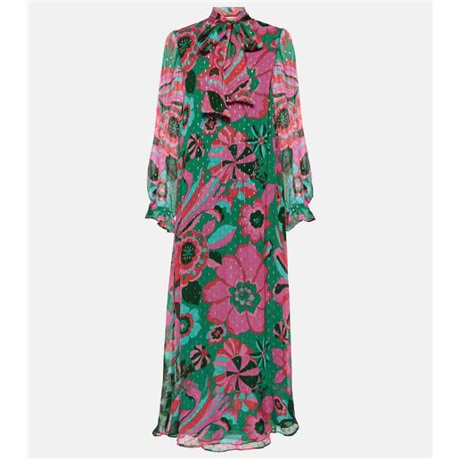 Rixo abito lungo ferne in georgette