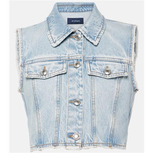 Sportmax gilet cropped di jeans
