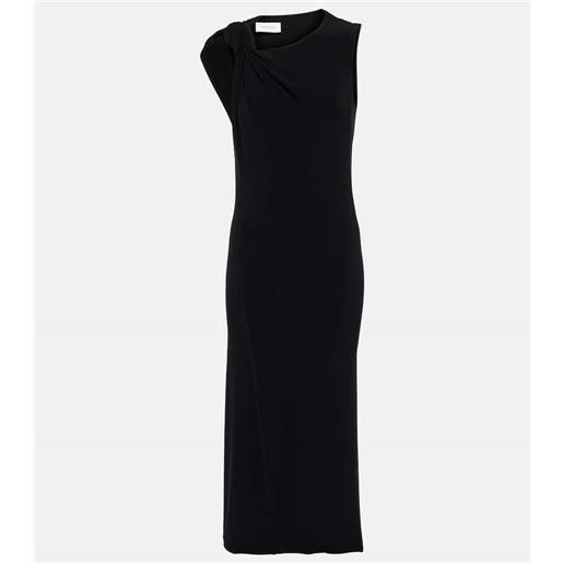 Sportmax abito midi asimmetrico nuble in jersey