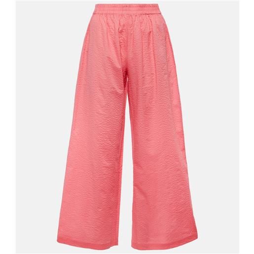 Jade Swim pantaloni mika in cotone a gamba larga