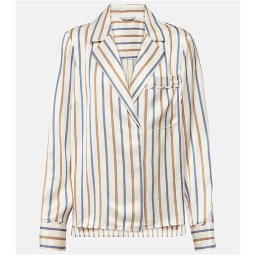 Veronica Beard blusa lusanne in twill a righe