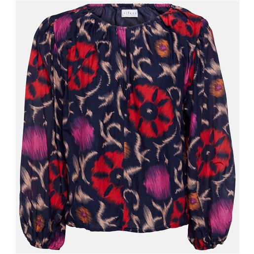 Velvet blusa fraser in cotone e seta con stampa