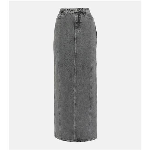 Rotate gonna lunga di jeans con cristalli