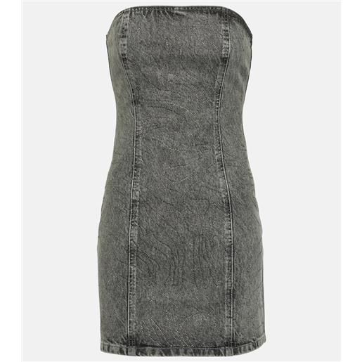 Rotate miniabito di jeans con cristalli