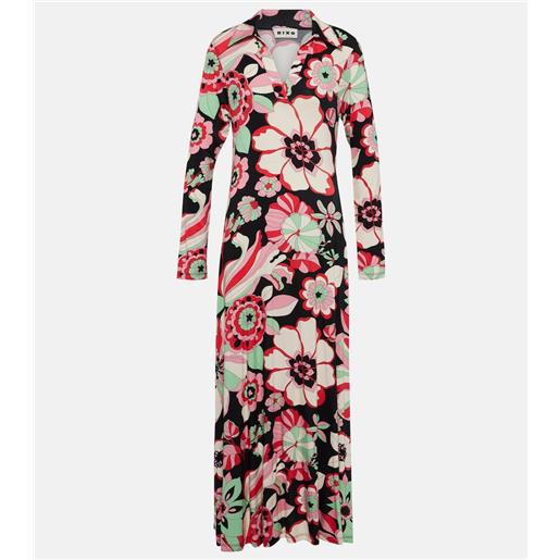 Rixo abito midi tillie in jersey con stampa