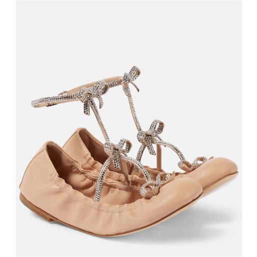 Rene Caovilla ballerine caterina in pelle con fiocco