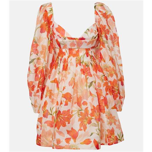 Zimmermann miniabito tranquillity in lino e seta