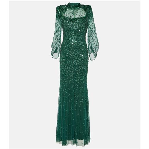 Jenny Packham abito lungo in tulle con paillettes