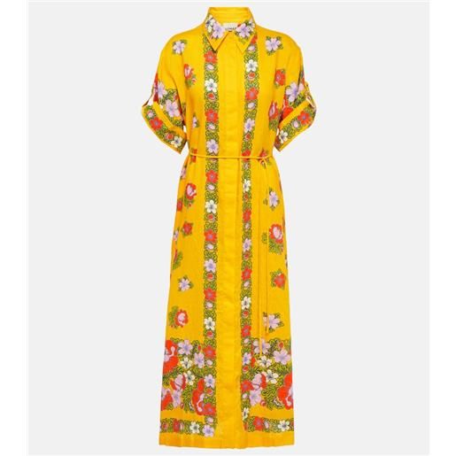 Alemais alã©mais abito chemisier in lino con stampa