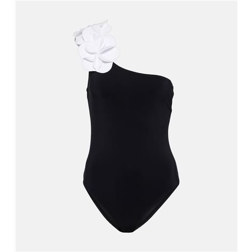 Karla Colletto costume intero tess con applicazioni floreali