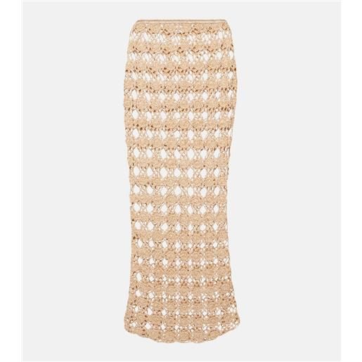 Anna Kosturova gonna lunga rosette in crochet di cotone