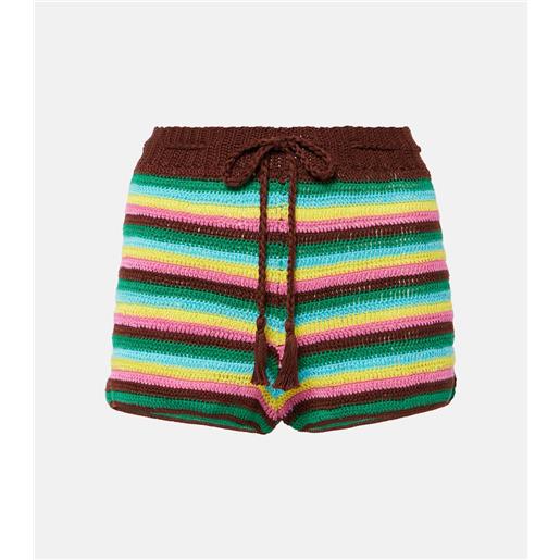 Anna Kosturova shorts in crochet di cotone a righe