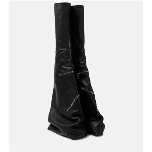 Rick Owens stivali cargoflares in pelle