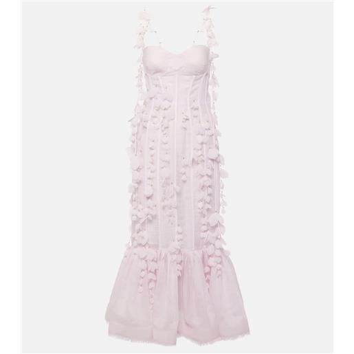 Zimmermann abito midi in lino e seta