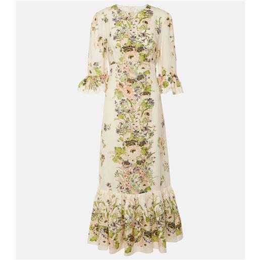 Zimmermann abito lungo halliday in lino con stampa