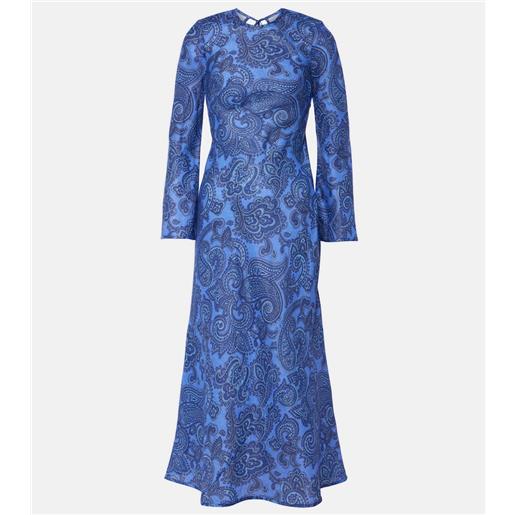 Zimmermann abito midi ottie bias in lino