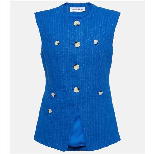 Veronica Beard gilet tamara in tweed di misto cotone