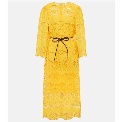 Zimmermann abito midi pop con ricamo