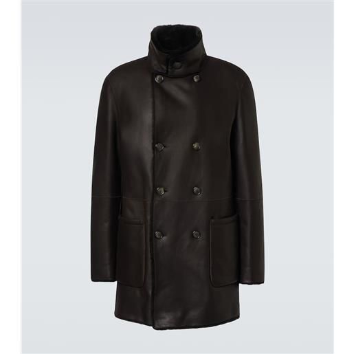Giorgio Armani cappotto reversibile in pelle e shearling