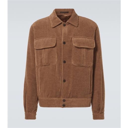 Giorgio Armani giacca bluson in velluto di lana e cashmere