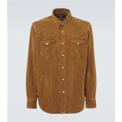 RRL camicia buffalo west in velluto di cotone