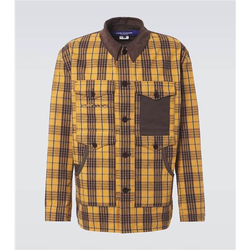 Junya Watanabe giacca in flanella di cotone a quadri