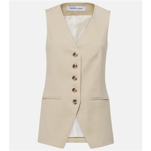 Veronica Beard gilet liff in misto lino