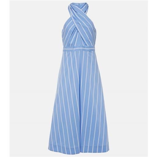 Veronica Beard abito midi baylee in popeline a righe