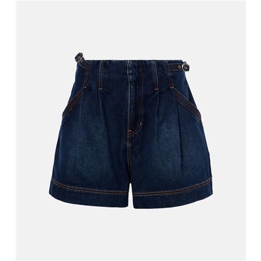 Veronica Beard shorts di jeans jaffe a vita alta